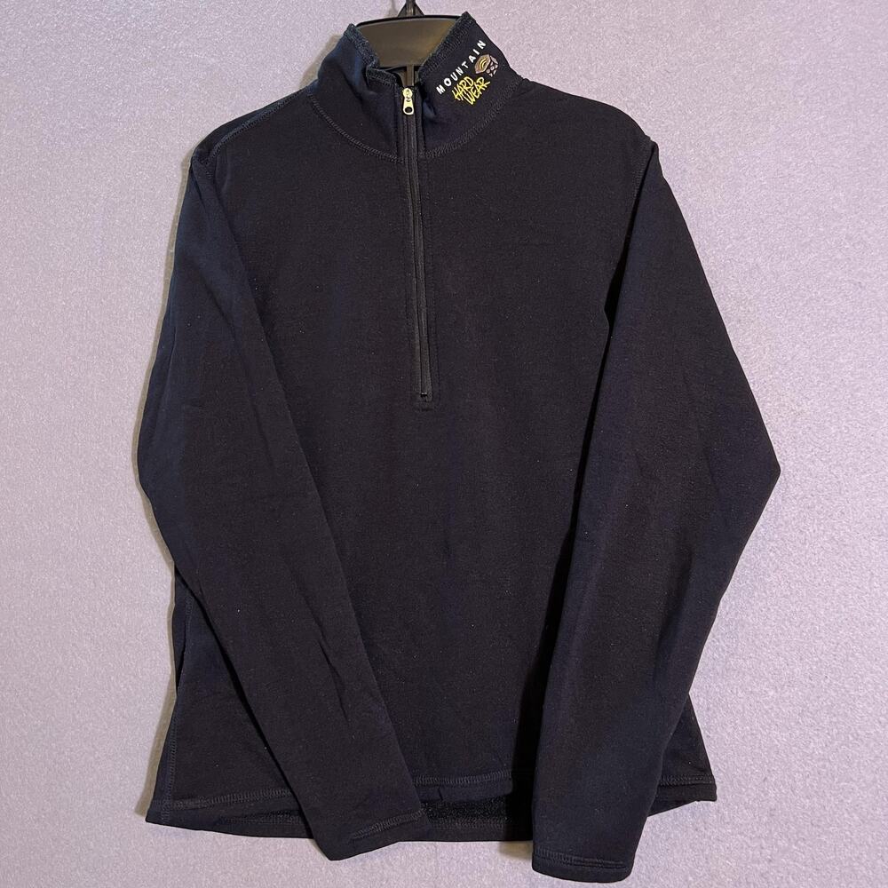 Mountain Hardwear Pullover Reversible Womens S Black 1/4 Zip Fleece Base Layer